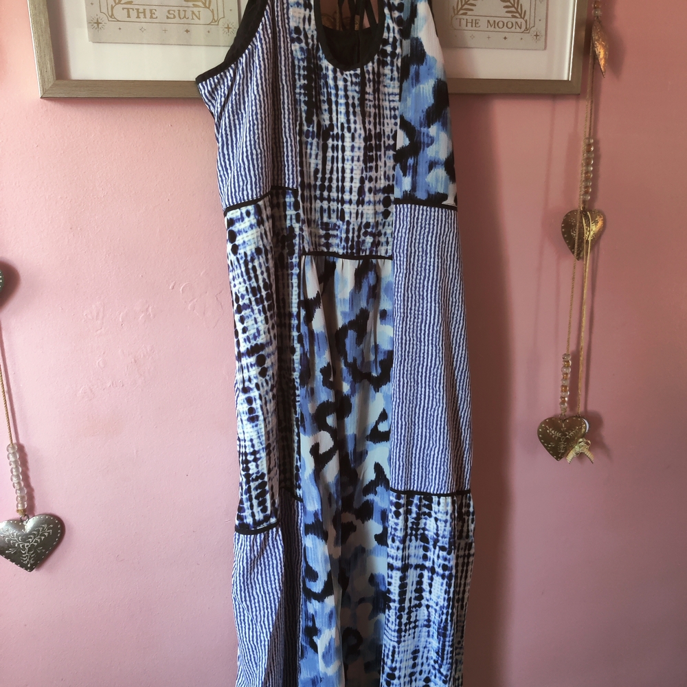 Blue Patterned Women's Dress